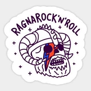 Ragnarock 'n' Roll - lightning bolt on Viking helmet skull Sticker